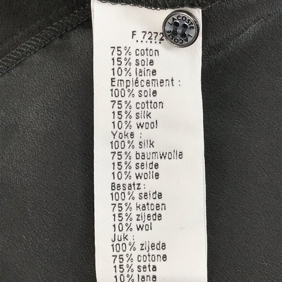 Lacoste Silk Blend Short Sleeve Blouse Women's EU 40 / Medium Black Career - Picture 10 of 11